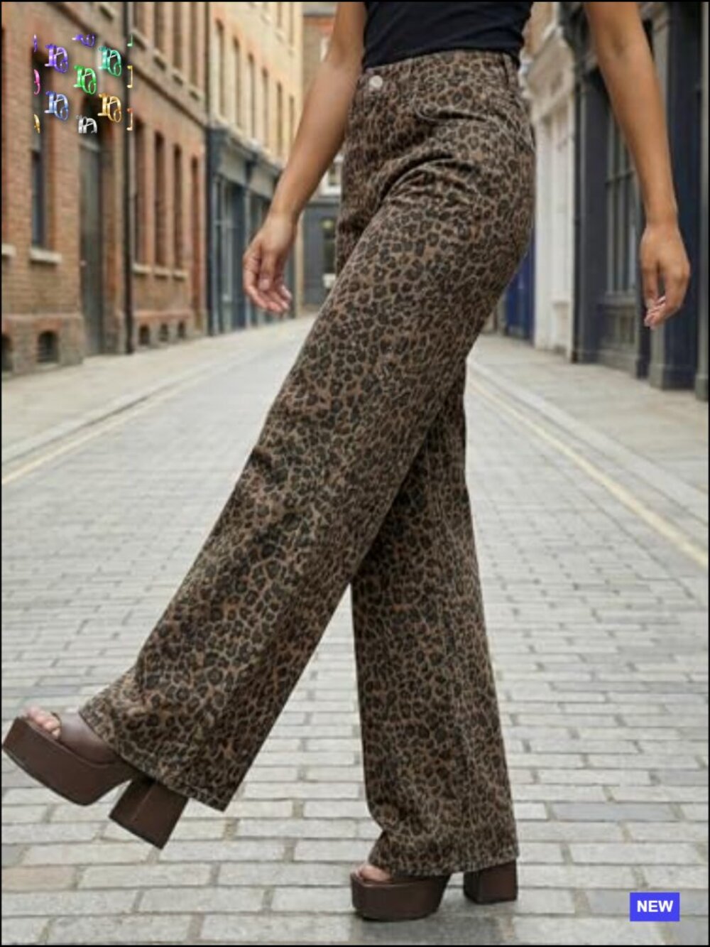 High Waisted Wide Leg Baggy Stretchy Denim Jeans with Pockets Y2K Retro - Picture 3 of 7